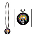 Beads w/ Day Of The Dead Medallion (33")